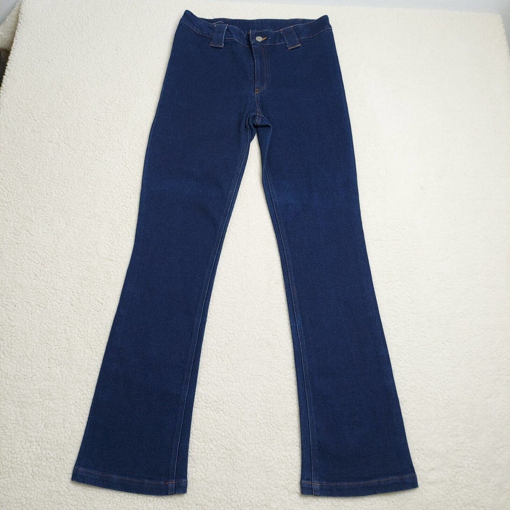 Womens Y2k Flare Jeans Vintage RARE Fever John Cherpas 31X32 Dark Wash Mid Rise